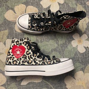 Converse Chuck Taylor All Star Archive Print Platform Leopard High Top Size 8